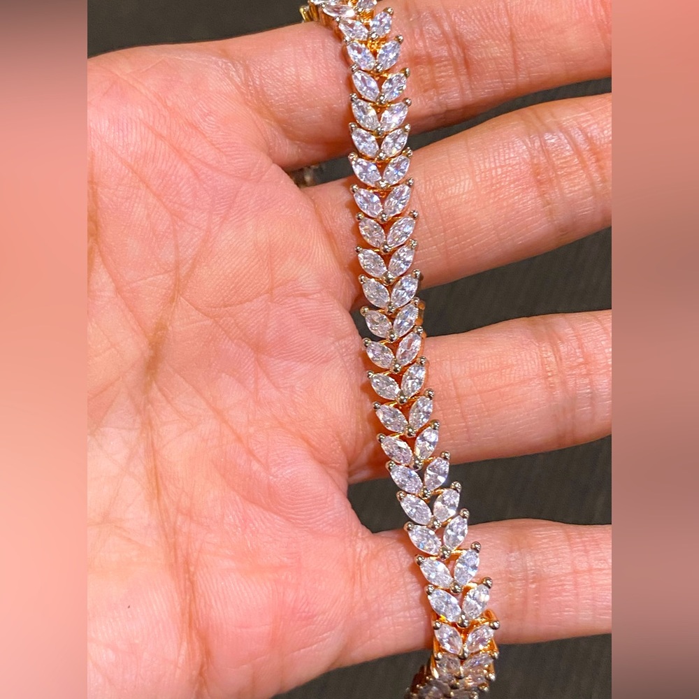 Vintage Style Indian/Pakistani Event Jewelry Rose Gold Bracelet